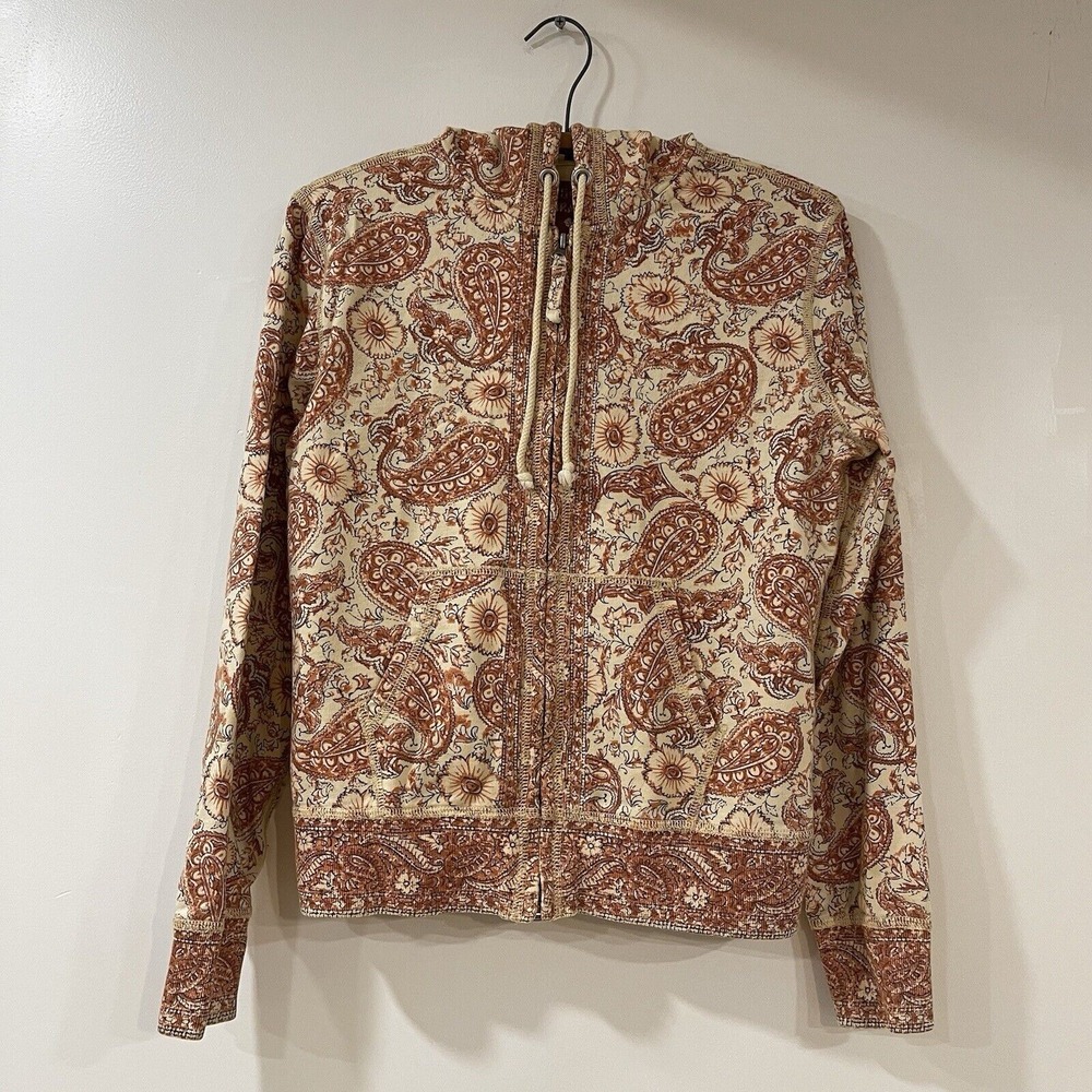 Vintage Lucky Brand Women's  Paisley Cotton Full-Zip Hoodie Size‎ M Clean